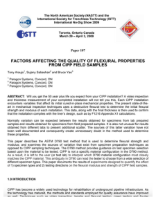 Factors Affecting the Quality of Flexural Properties from Field Samples