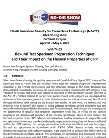 Flexural Test Specimen Preparation Techniques and Their Impact on the Flexural Properties of CIPP
