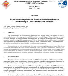 Root Cause Analysis of the Principal Underlying Factors Contributing to CIPP Flexural Data Variations