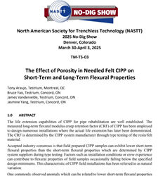 The Effect of Porosity in Needled Felt CIPP on Short Term and Long-Term Flexural Properties